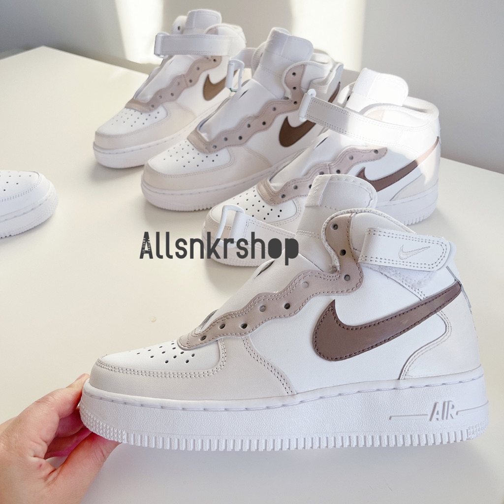 Nike Air Force 1 Mid Custom Painted Coffee Latte